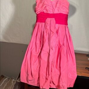 Vintage, 1960s, pink satin &chiffon custom pink party dress approximate slim